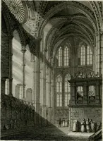 An illustration from History and antiquities of the cathedral churches of Great Britain : illustrated with a series of highly-finished engravings, exhibiting general and particular views, ground plans, and all the architectural features and ornaments in the various styles of building used in our ecclesiastical edifices (1814)