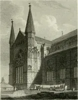An illustration from History and antiquities of the cathedral churches of Great Britain : illustrated with a series of highly-finished engravings, exhibiting general and particular views, ground plans, and all the architectural features and ornaments in the various styles of building used in our ecclesiastical edifices (1814)