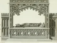 An illustration from History and antiquities of the cathedral churches of Great Britain : illustrated with a series of highly-finished engravings, exhibiting general and particular views, ground plans, and all the architectural features and ornaments in the various styles of building used in our ecclesiastical edifices (1814)