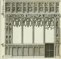 An illustration from History and antiquities of the cathedral churches of Great Britain : illustrated with a series of highly-finished engravings, exhibiting general and particular views, ground plans, and all the architectural features and ornaments in the various styles of building used in our ecclesiastical edifices (1814)