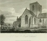 An illustration from History and antiquities of the cathedral churches of Great Britain : illustrated with a series of highly-finished engravings, exhibiting general and particular views, ground plans, and all the architectural features and ornaments in the various styles of building used in our ecclesiastical edifices (1814)