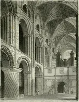 An illustration from History and antiquities of the cathedral churches of Great Britain : illustrated with a series of highly-finished engravings, exhibiting general and particular views, ground plans, and all the architectural features and ornaments in the various styles of building used in our ecclesiastical edifices (1814)