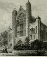 An illustration from History and antiquities of the cathedral churches of Great Britain : illustrated with a series of highly-finished engravings, exhibiting general and particular views, ground plans, and all the architectural features and ornaments in the various styles of building used in our ecclesiastical edifices (1814)