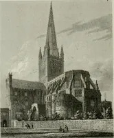 An illustration from History and antiquities of the cathedral churches of Great Britain : illustrated with a series of highly-finished engravings, exhibiting general and particular views, ground plans, and all the architectural features and ornaments in the various styles of building used in our ecclesiastical edifices (1814)
