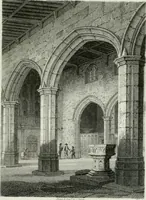An illustration from History and antiquities of the cathedral churches of Great Britain : illustrated with a series of highly-finished engravings, exhibiting general and particular views, ground plans, and all the architectural features and ornaments in the various styles of building used in our ecclesiastical edifices (1814)