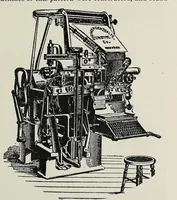 An illustration from History of composing machines; a complete record of the art of composing type by machinery ... also lists of patents on composing machines, American and British, chronologically arranged (1904)