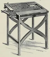 An illustration from History of composing machines; a complete record of the art of composing type by machinery ... also lists of patents on composing machines, American and British, chronologically arranged (1904)
