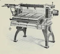 An illustration from History of composing machines; a complete record of the art of composing type by machinery ... also lists of patents on composing machines, American and British, chronologically arranged (1904)