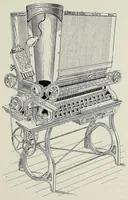 An illustration from History of composing machines; a complete record of the art of composing type by machinery ... also lists of patents on composing machines, American and British, chronologically arranged (1904)