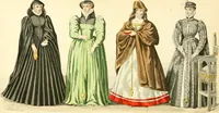 An illustration from The history of fashion in France, or, The dress of women from the Gallo-Roman period to the present time (1882)