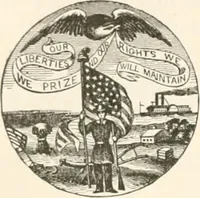 An illustration from History of the flag of the United States of America : and of the naval and yacht-club signals, seals, and arms, and principal national songs of the United States, with a chronicle of the symbols, standards, banners, and flags of ancient and modern nations (1894)