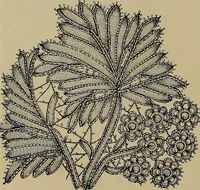 An illustration from A history of hand-made lace : Dealing with the origin of lace, the growth of the great lace centres, the mode of manufacture, the methods of distinguishing and the care of various kinds of lace ... (1900)