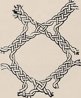 An illustration from A history of hand-made lace : dealing with the origin of lace, the growth of the great lace centres, the mode of manufacture, the methods of distinguishing and the care of various kinds of lace (1900)