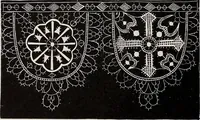 An illustration from A history of hand-made lace : dealing with the origin of lace, the growth of the great lace centres, the mode of manufacture, the methods of distinguishing and the care of various kinds of lace (1900)