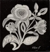 An illustration from A history of hand-made lace : dealing with the origin of lace, the growth of the great lace centres, the mode of manufacture, the methods of distinguishing and the care of various kinds of lace (1900)