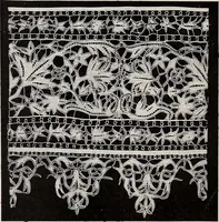 An illustration from A history of hand-made lace : dealing with the origin of lace, the growth of the great lace centres, the mode of manufacture, the methods of distinguishing and the care of various kinds of lace (1900)