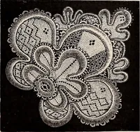 An illustration from A history of hand-made lace : dealing with the origin of lace, the growth of the great lace centres, the mode of manufacture, the methods of distinguishing and the care of various kinds of lace (1900)