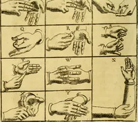 An illustration from The history of the life and adventures of Mr. Duncan Campbell : a gentleman, who, tho' deaf and dumb, writes down any stranger's name at first sight, with their future contingencies of fortune : now living in Exeter Court over-against the Savoy in the Strand (1720)