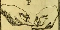 An illustration from The history of the life and adventures of Mr. Duncan Campbell : a gentleman, who, tho' deaf and dumb, writes down any stranger's name at first sight, with their future contingencies of fortune : now living in Exeter Court over-against the Savoy in the Strand (1720)