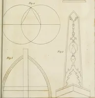 An illustration from An history of the origin and establishment of Gothic architecture : comprehending also an account, from his own writings, of Caesar Caesarianus, the first professed commentator on Vitruvius, and of his translation of that author : an investigation of the principles and proportions of that style of architecture called the Gothic : and an inquiry into the mode of painting upon and staining glass, as practiced in the ecclesiastical structures of the Middle Ages (1813)