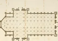 An illustration from An history of the origin and establishment of Gothic architecture : comprehending also an account, from his own writings, of Caesar Caesarianus, the first professed commentator on Vitruvius, and of his translation of that author : an investigation of the principles and proportions of that style of architecture called the Gothic : and an inquiry into the mode of painting upon and staining glass, as practiced in the ecclesiastical structures of the Middle Ages (1813)
