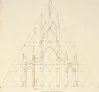 An illustration from An history of the origin and establishment of Gothic architecture : comprehending also an account, from his own writings, of Caesar Caesarianus, the first professed commentator on Vitruvius, and of his translation of that author : an investigation of the principles and proportions of that style of architecture called the Gothic : and an inquiry into the mode of painting upon and staining glass, as practiced in the ecclesiastical structures of the Middle Ages (1813)