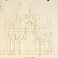An illustration from An history of the origin and establishment of Gothic architecture : comprehending also an account, from his own writings, of Caesar Caesarianus, the first professed commentator on Vitruvius, and of his translation of that author : an investigation of the principles and proportions of that style of architecture called the Gothic : and an inquiry into the mode of painting upon and staining glass, as practiced in the ecclesiastical structures of the Middle Ages (1813)