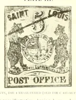 An illustration from The history of the postage stamps of the St. Louis postmaster, 1845-1847 (1895)
