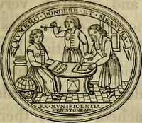 An illustration from A history of the royal foundation of Christ's Hospital : with an acount of the plan of education, the internal economy of the institution, and memoirs of eminent Blues : preceded by a narrative of the rise, progress, and suppression of the convent of the Grey Friars in London (1834)