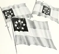 An illustration from History of the Stars and Bars : designed by Orren Randolph Smith, February, 1861, at Louisburg, North Carolina, adopted by Congress of Confederate States of America at Montgomery, Alabama, March 4, 1861 (1913)