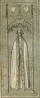 An illustration from The history of St. Paul's Cathedral in London, from its foundation ... : beautified with sundry prospects of the old fabrick, which was destroyed by the fire of that city, 1666 : as also with the figures of the tombs and monuments therein, which were all defaced in the late rebellion : whereunto is added, a continuation thereof, setting forth what was done in the structure of the new church, to the year 1685 : likewise, an historical account of the northern cathedrals, and chief collegiate churches in the province of York (1716)
