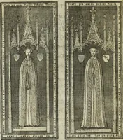 An illustration from The history of St. Paul's Cathedral in London, from its foundation ... : beautified with sundry prospects of the old fabrick, which was destroyed by the fire of that city, 1666 : as also with the figures of the tombs and monuments therein, which were all defaced in the late rebellion : whereunto is added, a continuation thereof, setting forth what was done in the structure of the new church, to the year 1685 : likewise, an historical account of the northern cathedrals, and chief collegiate churches in the province of York (1716)