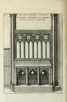 An illustration from The history of St. Paul's Cathedral in London, from its foundation ... : beautified with sundry prospects of the old fabrick, which was destroyed by the fire of that city, 1666 : as also with the figures of the tombs and monuments therein, which were all defaced in the late rebellion : whereunto is added, a continuation thereof, setting forth what was done in the structure of the new church, to the year 1685 : likewise, an historical account of the northern cathedrals, and chief collegiate churches in the province of York (1716)