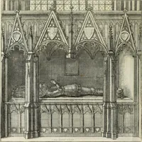 An illustration from The history of St. Paul's Cathedral in London, from its foundation ... : beautified with sundry prospects of the old fabrick, which was destroyed by the fire of that city, 1666 : as also with the figures of the tombs and monuments therein, which were all defaced in the late rebellion : whereunto is added, a continuation thereof, setting forth what was done in the structure of the new church, to the year 1685 : likewise, an historical account of the northern cathedrals, and chief collegiate churches in the province of York (1716)