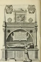 An illustration from The history of St. Paul's Cathedral in London, from its foundation ... : beautified with sundry prospects of the old fabrick, which was destroyed by the fire of that city, 1666 : as also with the figures of the tombs and monuments therein, which were all defaced in the late rebellion : whereunto is added, a continuation thereof, setting forth what was done in the structure of the new church, to the year 1685 : likewise, an historical account of the northern cathedrals, and chief collegiate churches in the province of York (1716)