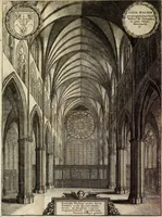 An illustration from The history of St. Paul's Cathedral in London, from its foundation ... : beautified with sundry prospects of the old fabrick, which was destroyed by the fire of that city, 1666 : as also with the figures of the tombs and monuments therein, which were all defaced in the late rebellion : whereunto is added, a continuation thereof, setting forth what was done in the structure of the new church, to the year 1685 : likewise, an historical account of the northern cathedrals, and chief collegiate churches in the province of York (1716)