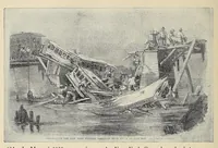 An illustration from A history of travel in America : showing the development of travel and transportation from the crude methods of the canoe and the dog-sled to the highly organized railway systems of the present, together with a narrative of the human experiences and changing social conditions that accompanied this economic conquest of the continent (1915)