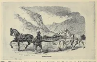 An illustration from A history of travel in America : showing the development of travel and transportation from the crude methods of the canoe and the dog-sled to the highly organized railway systems of the present, together with a narrative of the human experiences and changing social conditions that accompanied this economic conquest of the continent (1915)