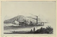 An illustration from A history of travel in America : showing the development of travel and transportation from the crude methods of the canoe and the dog-sled to the highly organized railway systems of the present, together with a narrative of the human experiences and changing social conditions that accompanied this economic conquest of the continent (1915)