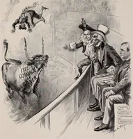 An illustration from Hits at politics : a series of cartoons / by W.A. Rogers. (1899)
