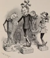 An illustration from Hits at politics : a series of cartoons / by W.A. Rogers. (1899)