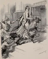 Picture 91 of 120 from Hits at politics : a series of cartoons / by W.A. Rogers. (1899), leaf 124