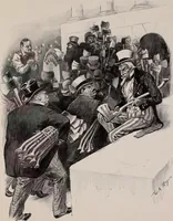 An illustration from Hits at politics : a series of cartoons / by W.A. Rogers. (1899)