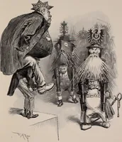 An illustration from Hits at politics : a series of cartoons / by W.A. Rogers. (1899)