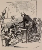 An illustration from Hits at politics : a series of cartoons / by W.A. Rogers. (1899)