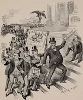An illustration from Hits at politics : a series of cartoons / by W.A. Rogers. (1899)