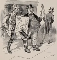 Picture 56 of 120 from Hits at politics : a series of cartoons / by W.A. Rogers. (1899), leaf 76