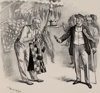 An illustration from Hits at politics : a series of cartoons / by W.A. Rogers. (1899)