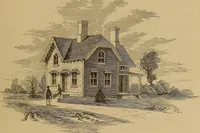 An illustration from Hobbs's architecture: containing designs and ground plans for villas, cottages and other edifices, both suburban and rural, adapted to the United States. With rules for criticism, and introduction (1876)