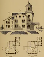 An illustration from Hobbs's architecture: containing designs and ground plans for villas, cottages and other edifices, both suburban and rural, adapted to the United States. With rules for criticism, and introduction (1876)